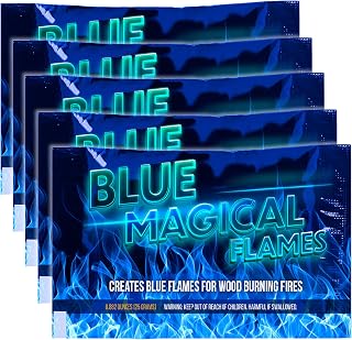 Magical Flames Blue Fire Color Packets - Vibrant Flames for Campfire, Bonfire, Outdoor Fireplace