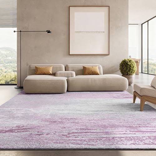 SAFAVIEH Adirondack Collection Area Rug - 9' x 12', Grey & Purple, Modern Abstract Design, Non-Shedding & Easy Care, Ideal for High Traffic Areas in Living Room, Bedroom (ADR112V)