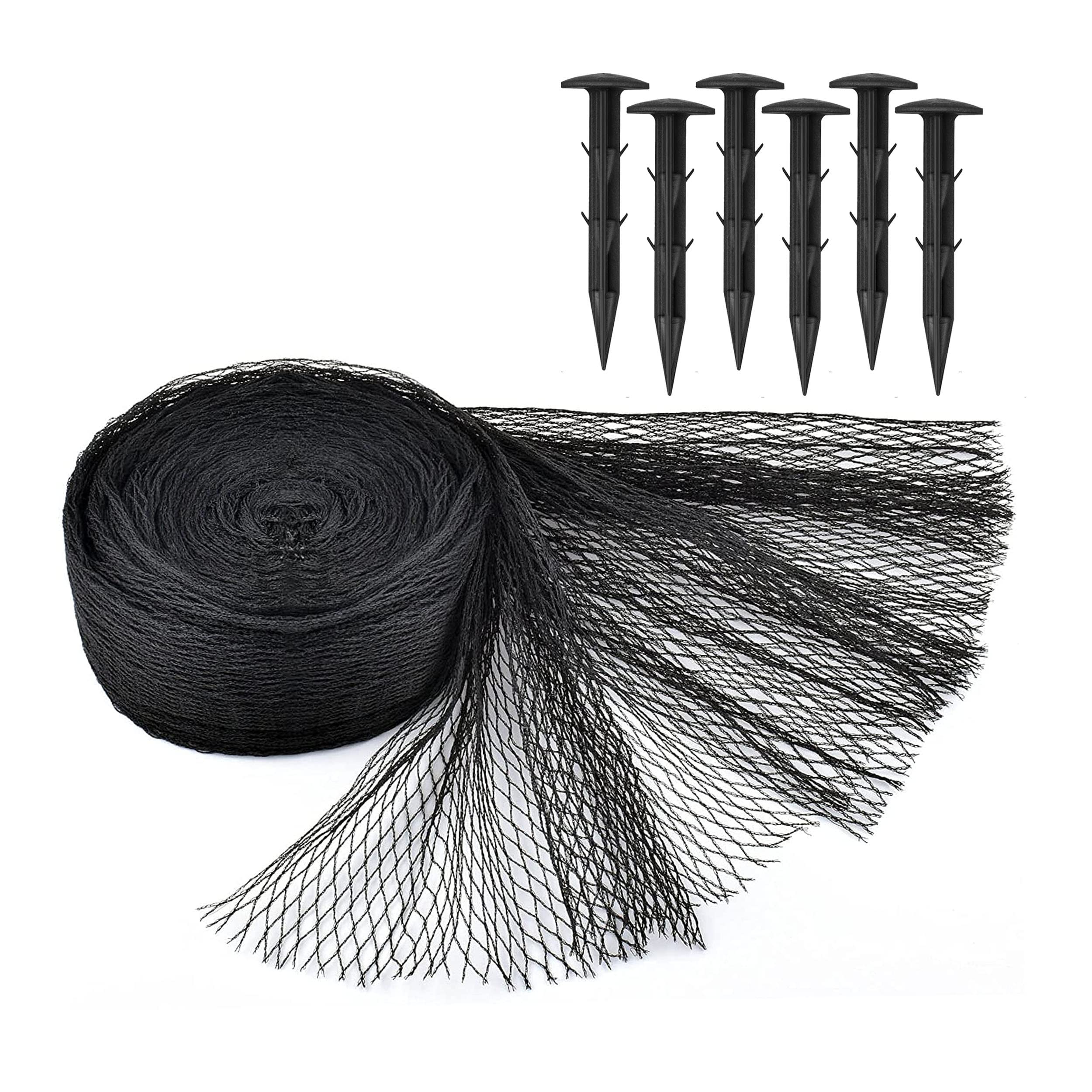 1ABOVE Koi Pond Netting Kit 3m x 4m – Heavy Duty Black Fine Mesh Pond Cover with 6 Reusable Stakes, UV Resistant Woven Netting, Protects Koi Fish from Herons, Birds, Cats & Predators, Leaf & Debris