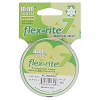 Vista 14 de The Beadsmith Flex-Rite 7 hebras de nailon recubierto de nailon, alambre de cuentas de acero inoxidable, suministro de fabricación de joyas