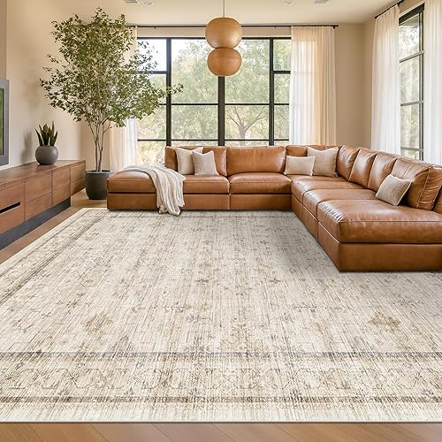 Miniatura 18 de Alfombra de Pasillo de Baño Lavable Oushak 2x5 - Floral Pastel Bohemio Ecléctico, Alfombra Pequeña Antideslizante de Pelo Bajo Resistente a Manchas