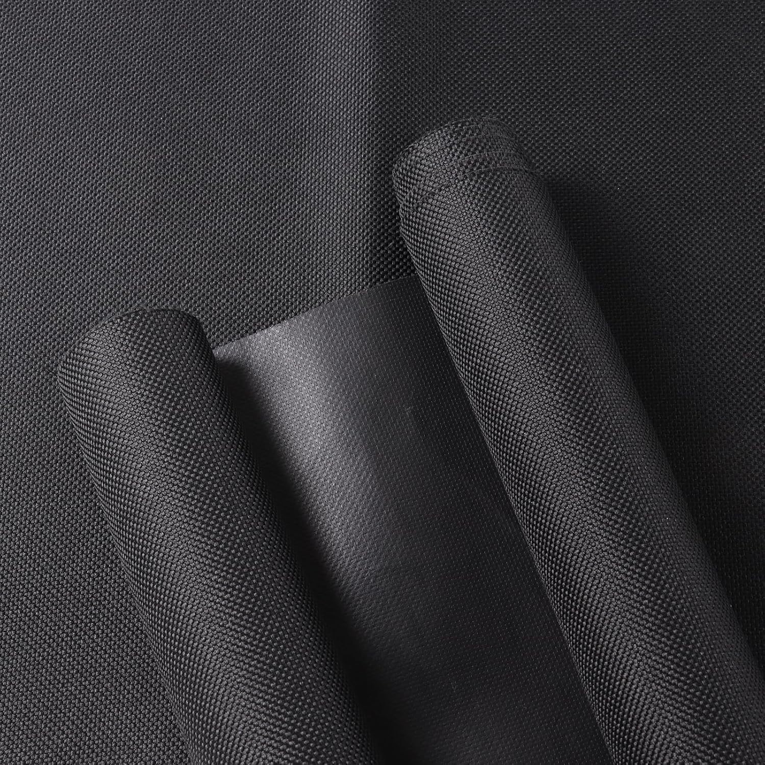 GlodWheel 1800Denier Waterproof Canvas Fabric 60" Wide by 108" Heavy Duty Canvas Material PVC Coating Water-Resistant Tear-Resistant Fabric for Outdoor Indoor Marine Tent Awning Boat DIY, Black