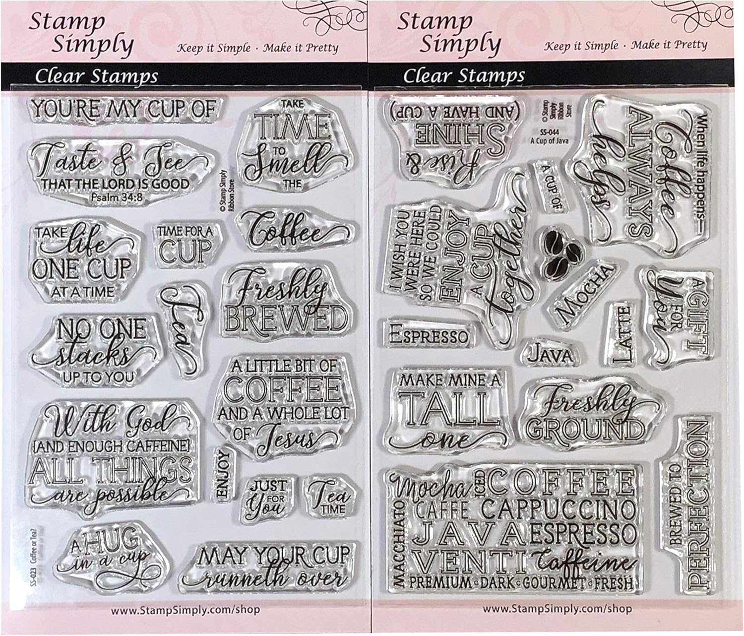 A Cup of Java and Coffee or Tea Christian Religious (2-Pack) 4x6 Inch Sheets