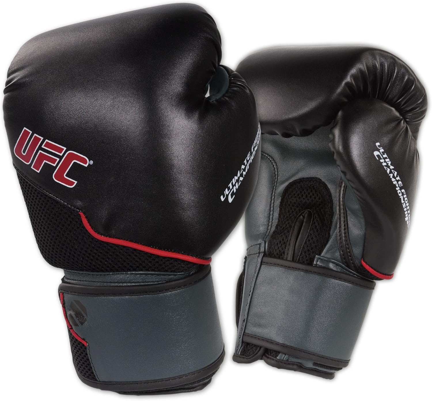 UFC MMA Muay Thai Gloves, Black/Gray, 12Ounce Martial