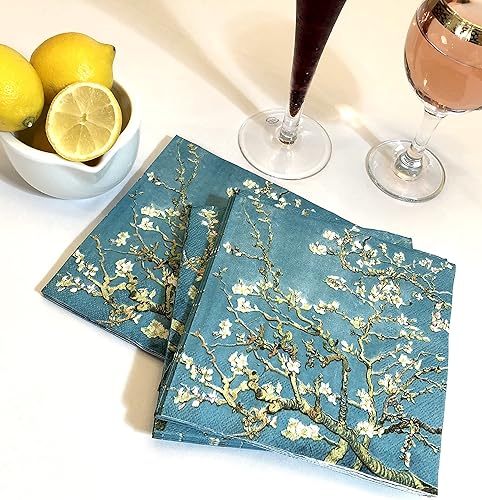 Miniatura 5 de Servilletas decorativas de almendra de 13 x 13 pulgadas para decoupage servilletas florales para el día de la madre, servilletas de flores bonitas