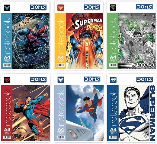 Doms I Single line I Superman Series I 172 pages I Pack of 6 I Notebooks for college students |Pack of 6