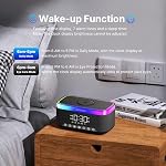 S300 Haut-parleur Bluetooth avec charge sans fil & LED Lumières 16 W Stéréo, TWS Jumelage, BT 5.3, Fonction de réveil, TF & AUX Entrées, 3600 mAh Batterie, pour la maison, bureau & Chambre