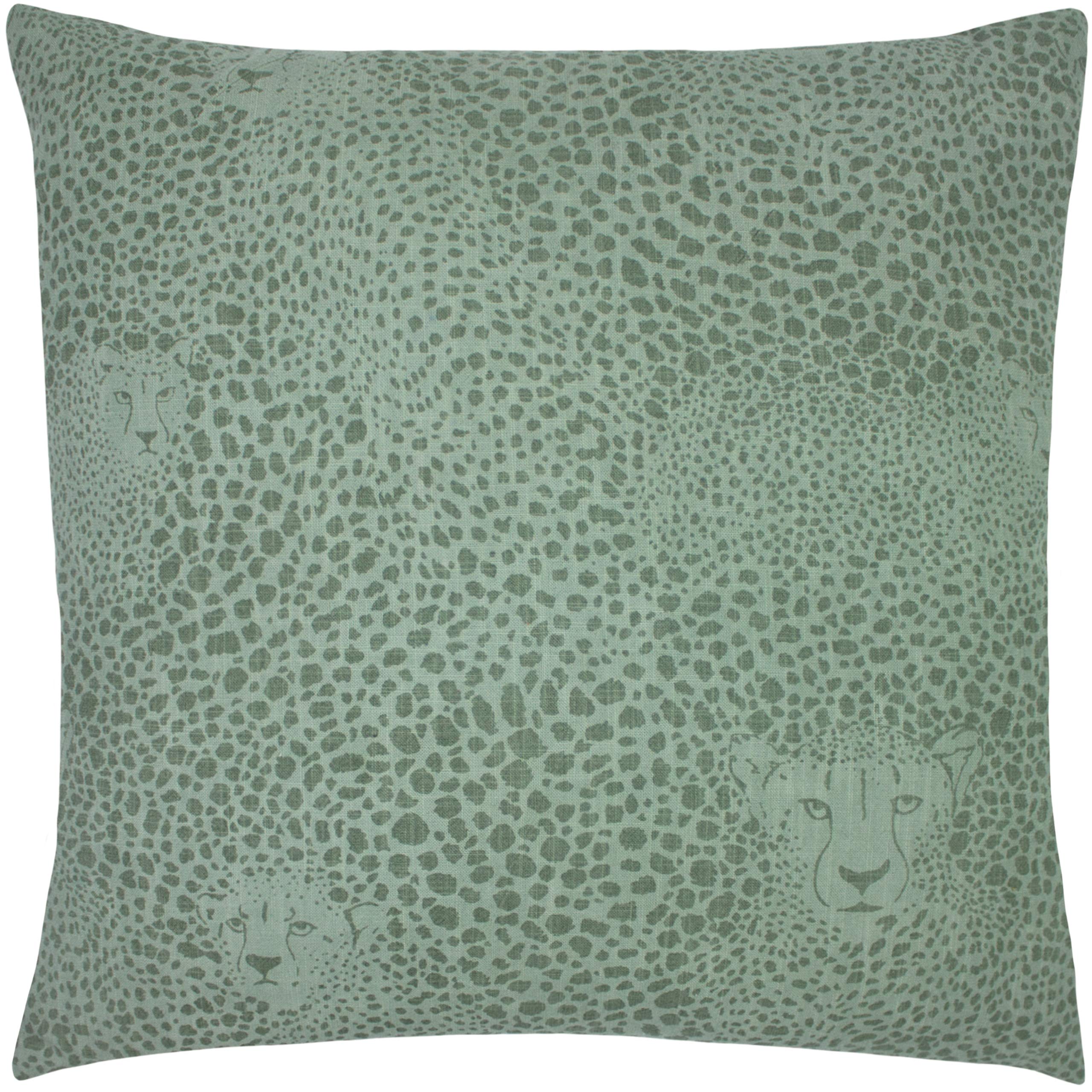 Furn Unisex Light Green Hidden Cheetah Animal Print Cushion In | Size: 50Cm X 50Cm
