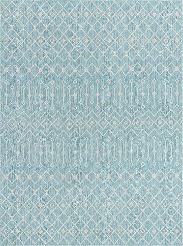 Vista 800 de Unique Loom Alfombra Colección enrejado Marroquí Celosía Transicional Interior y Exterior, Polipropileno Gris carbón/natural