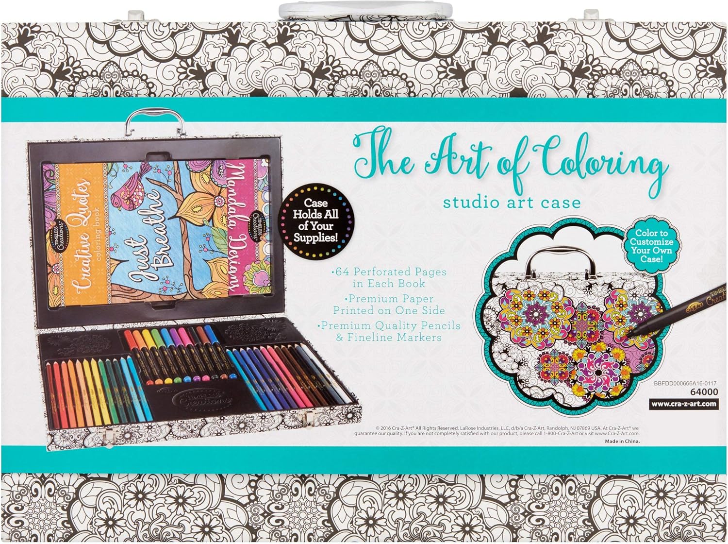 The Art of Coloring Adult Studio Art Case - by Cra-Z-Art