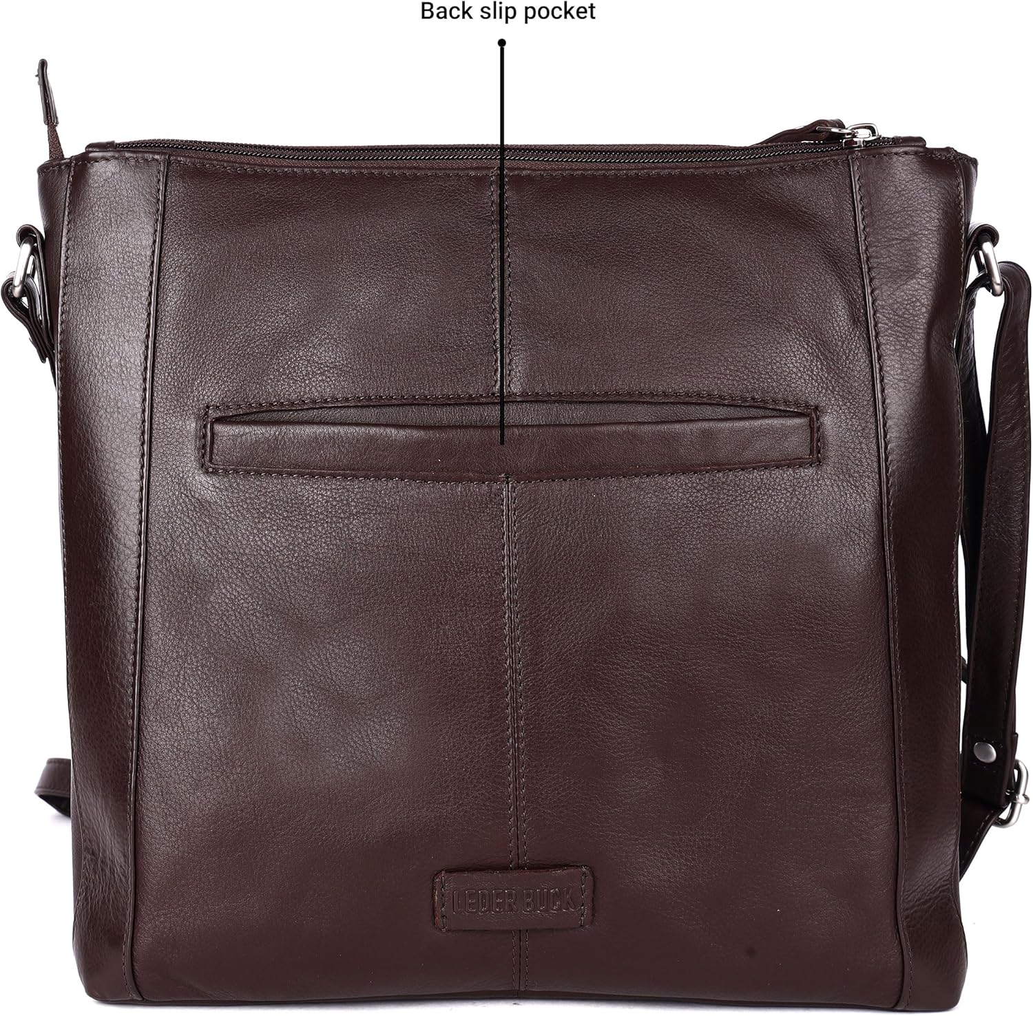 Grace Soft Napa Real Leather Large Cross body handbag-Double Zip Premium Sling Crossover Shoulder Bag for Women - Image 7