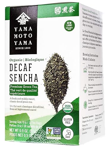 Vista 2 de Yamamotoyama - Bolsa de té verde orgánico descafeinado sencha, 18 unidades (1 paquete), descafeinado