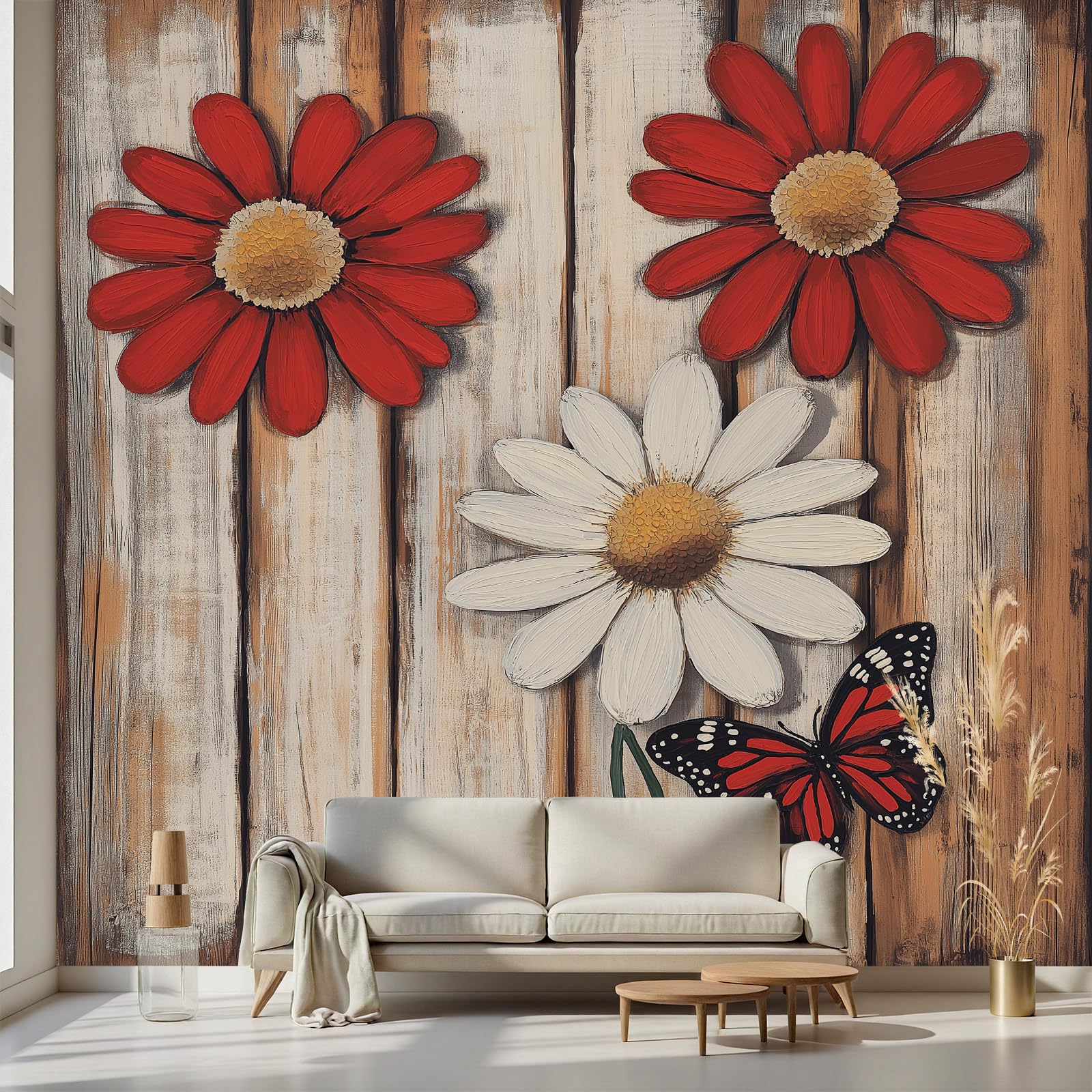 Papier Peint Panoramique Fleur Premium pour Décoration Murale