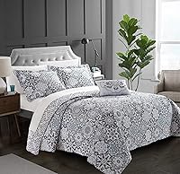 Vista 11 de Chic Home Angel - Juego de funda de edredón reversible de 4 piezas, 100% algodón, estampado geométrico bohemio, color rosa Queen