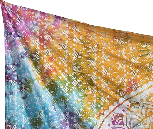 Vista 231 de Popular Handicrafts Tapestry Wall Hanging Hippie Ombre Mandala Bohemian HippyMetallic Shine Intricate Indian Tapestries Bedspread 84 x 90 Inches