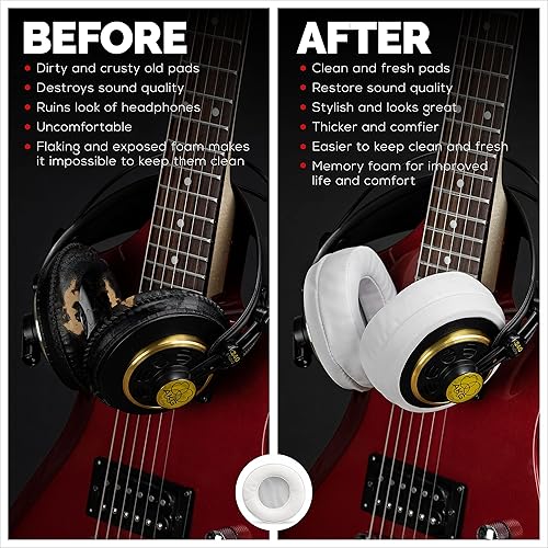 Miniatura 2 de Brainwavz repuesto de almohadilla redondas con espuma viscoelástica, para audífonos, para Sennheiser, AKG, HifiMan, ATH, Philips, Fostex, Sony.