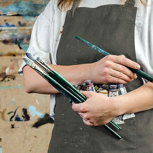 Miniatura 6 de U.S. Art Supply Delantal ajustable de lona extra grande para artista, tamaño 29 "x 26", Marrón