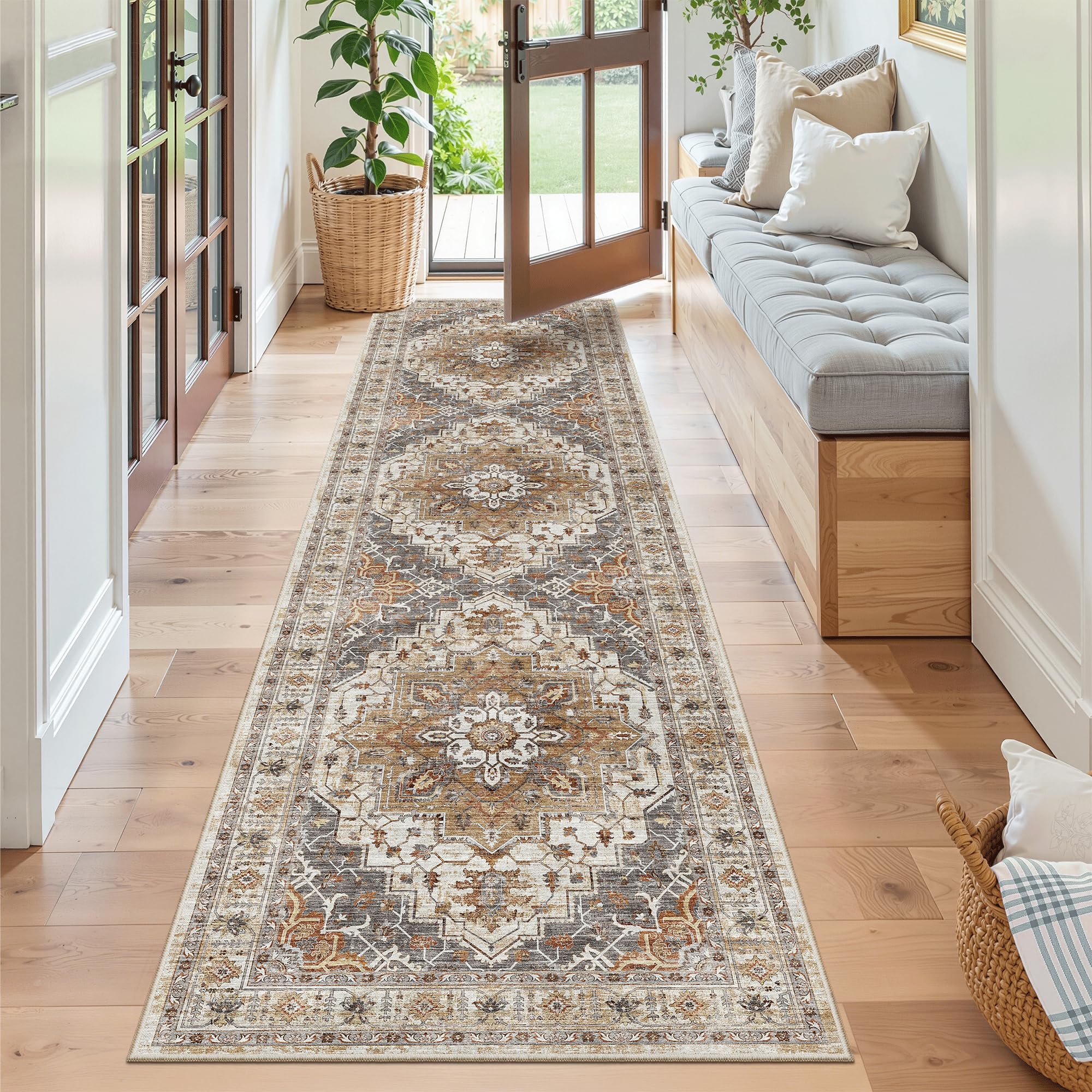 What Size Runner Rug for a Hallway? A Sizing Guide (2026) 2 Madane Runner Rug 2x8, Washable Hallway Runner Rugs, Non-Slip Low-Pile Soft Kitc - product photo
