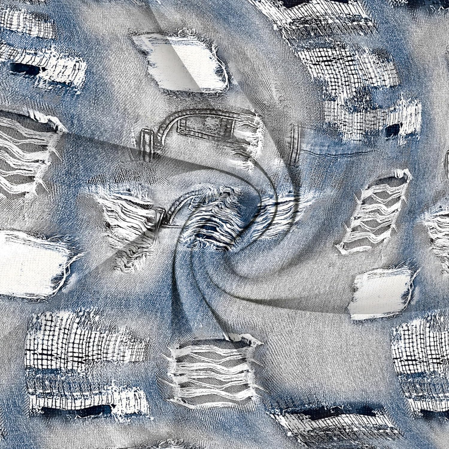 Womens Plus Size Denim-Print Fashion Maxi Dresses Casual Soft Tshirt Dress - Image 7