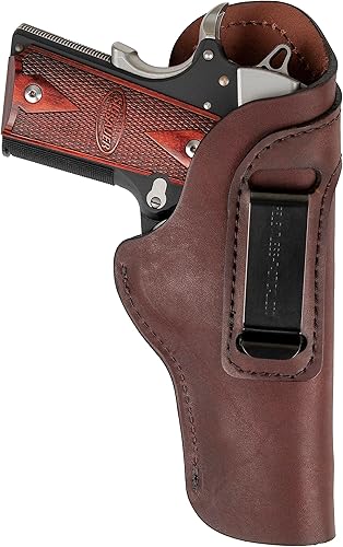 Fabricado en EE. UU.  Funda de cuero para transporte oculto  The Defender 2.0  Fundas de pistola IWB para hombres y mujeres  Se adapta a 0.354 in,