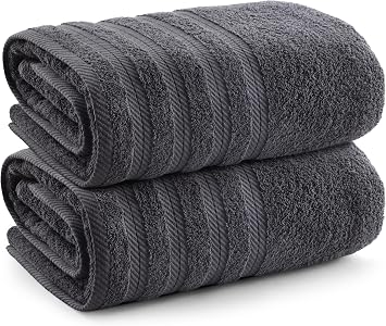 Utopia Towels - Pack of 2 Bath Towels 100 x 150 cm, 100% Cotton Grey