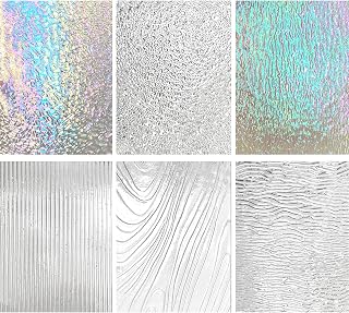 PALJOLLY 6 Sheets Large Clear Textured Stained Glass - Transparent, Ripple Cathedral Iridescent Art Supplies for Crafts and Mosaics (6 x 7 1/2 Inch)