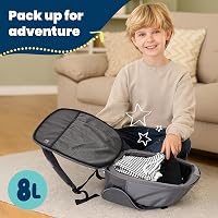 Trunki BoostApak 2in1 Ülésmagasító és Hátizsák - i-Size Utazó Gyerekülés 6+ Éveseknek, 8L Kézipoggyász Méretű, 126-150 cm Magassághoz - Szür 3