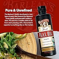 Vista 5 de Barlean's Aceite de linaza orgánico líquido de semillas frescas de lino prensadas en frío, 7,640 mg ALA Omega 3 Suplemento de ácidos grasos
