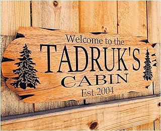 Personalized Cabin Sign Outdoor Wood Sign Welcome Sign Rustic Decor Custom Wood Sign
