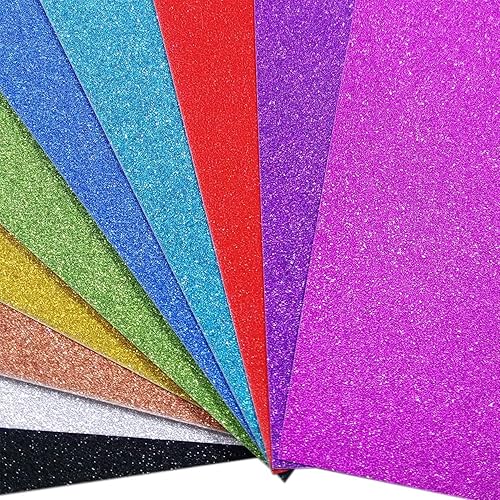 Miniatura 1 de misscrafts 10 hojas 12x8 pulgadas Hojas suaves Glitter Cartulina 250 gramos parte superior  Tarjeta espumoso para DIY Artesanía.