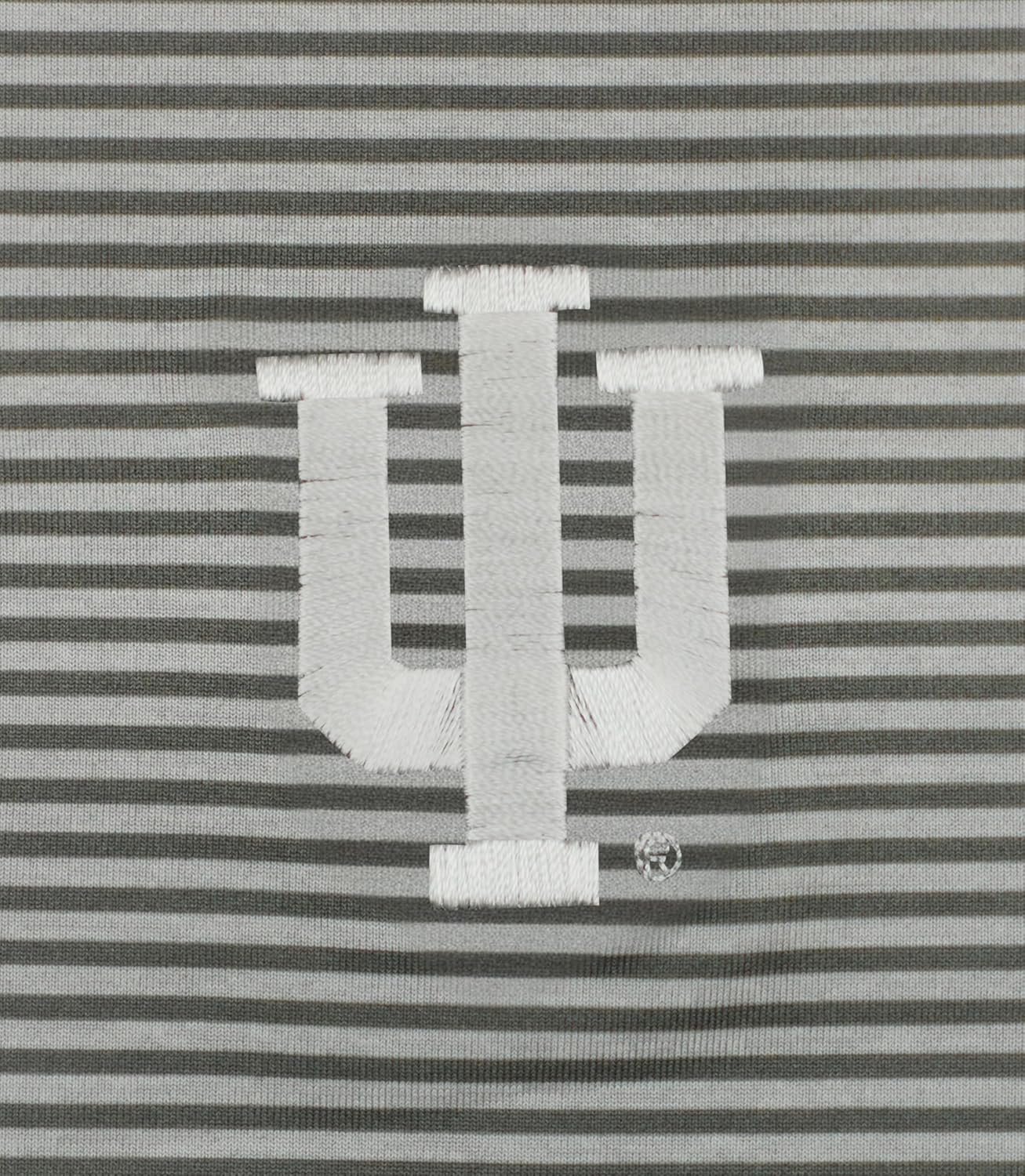 Vantage Apparel Men's College Moisture Wicking Premium Stretch Fit Striped Polo, Indiana Hoosiers, Gray, Medium