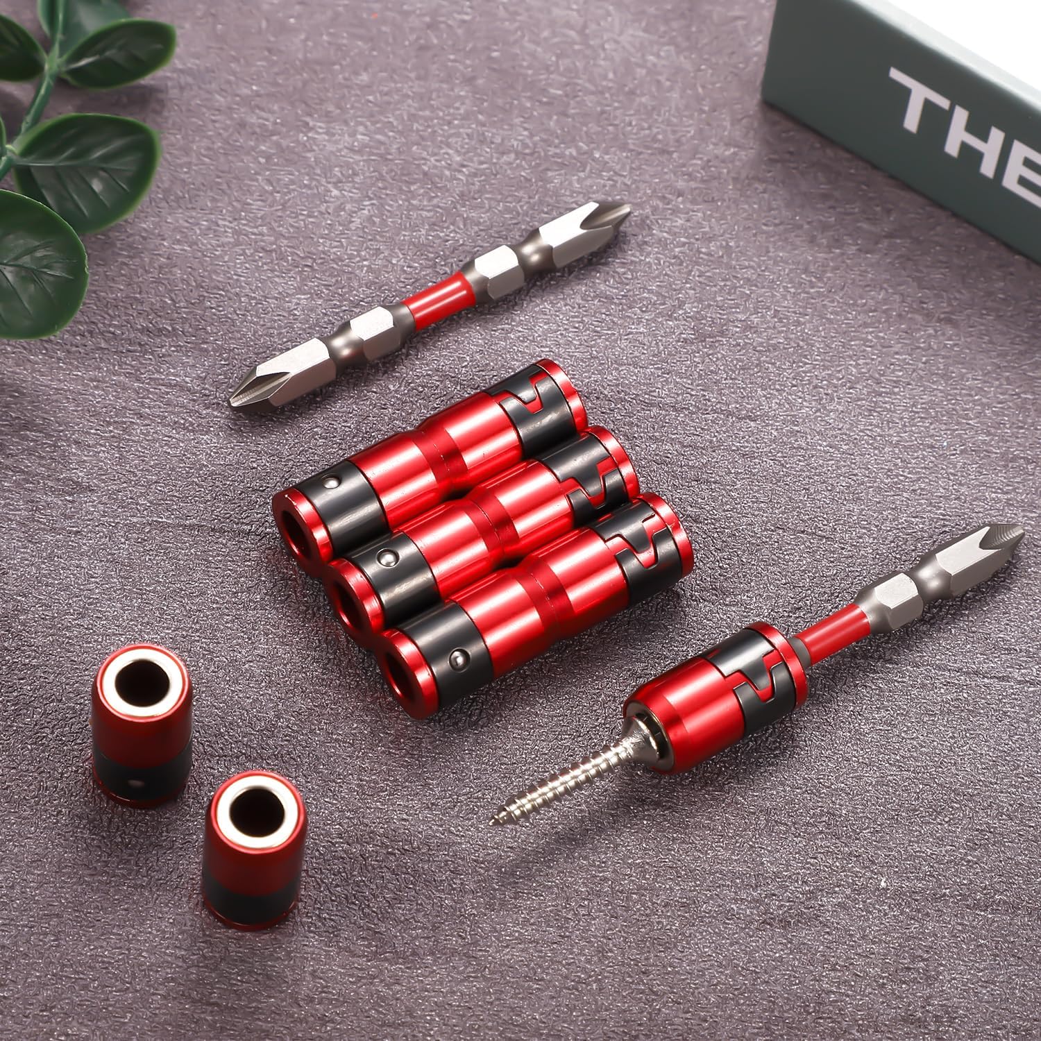 9pcs Magnetic Screw Ring Holders, Magnetic Bit Holder with 2 Ph2 Screwdriver Bits Magnetizer Detachable Screwdriver Head Magnetic Ring for 1/4in Hex Screwdriver & Power Bits
