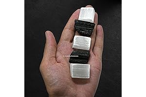 Selenite Crystal & Raw Black Tourmaline for Protection (1lb Bulk)