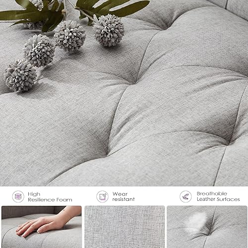 Miniatura 3 de TYBOATLE Juego de sofá biplaza moderno de mediados de siglo con 2 USB y 2 portavasos, juegos de muebles de sala de estar, sofás pequeños para