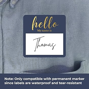 Amazon.com : Mobiusea Creation Hello My Name is Tag | Gold