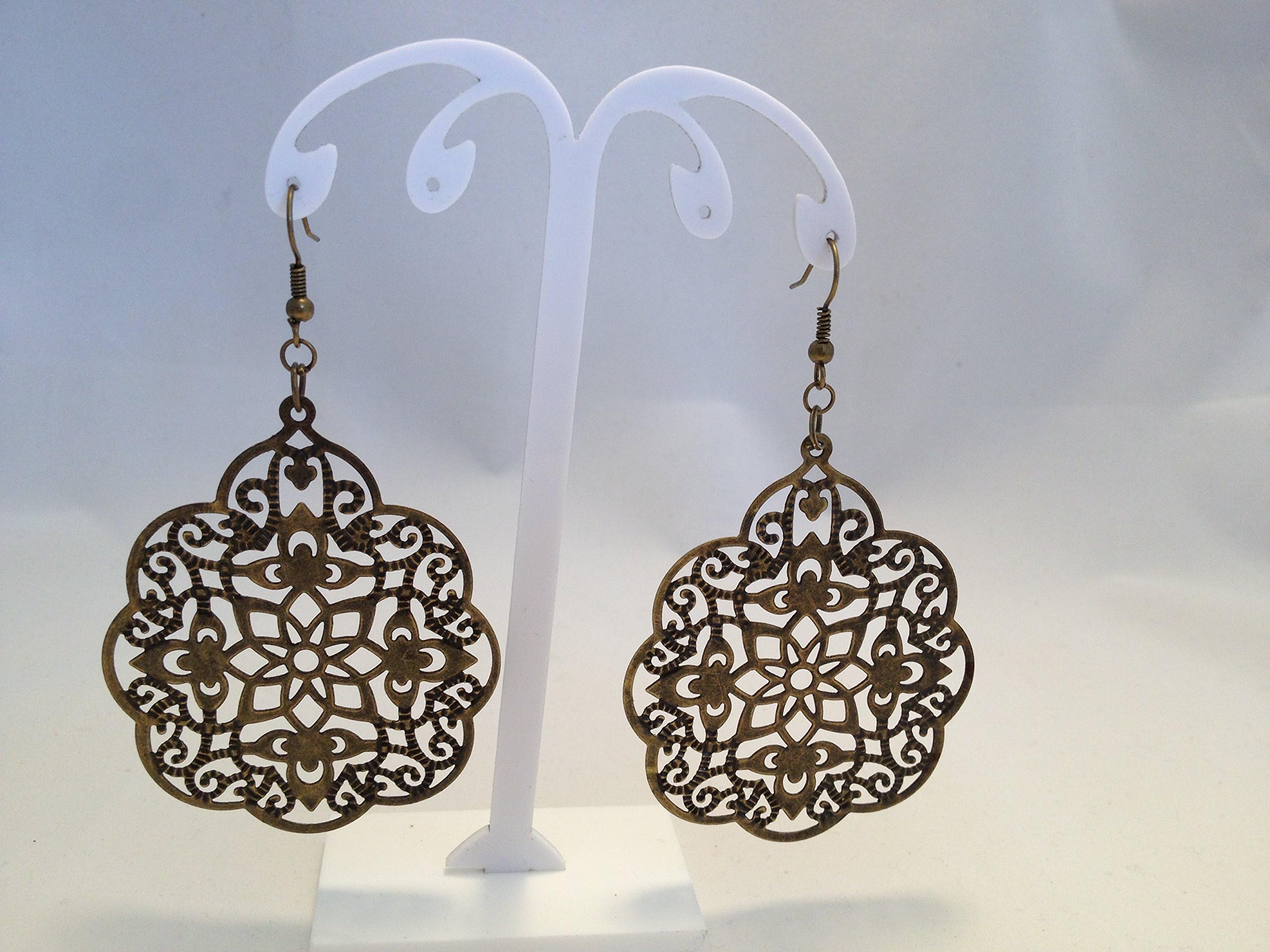Bronze finish Medallion Earrings/birthday/wedding/anniversary/Valentines/Bridesmaid/Mother's day/Bridesmaid/Wife/Fiancée/Party wear
