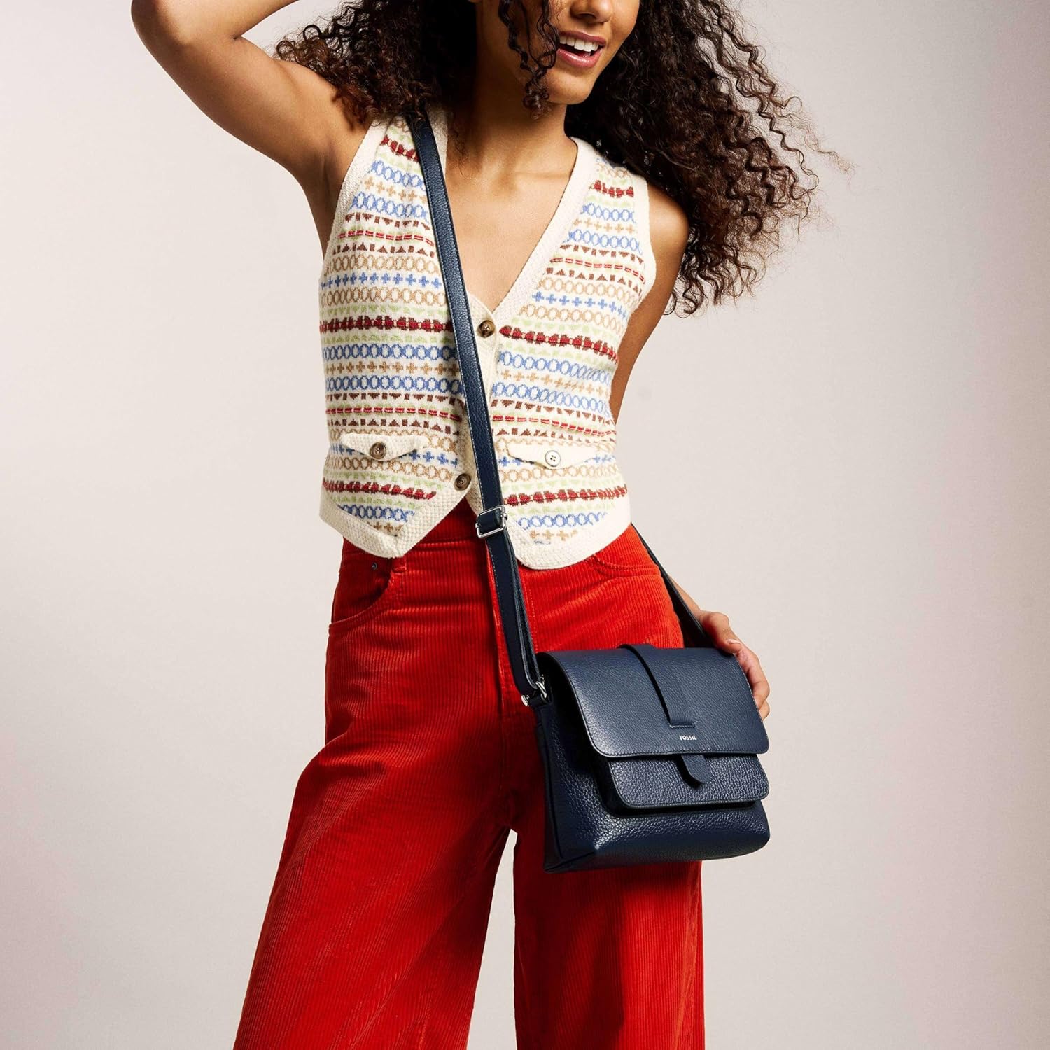 Fossil Women's Kinley Leather Small Flap Crossbody Bag - Image 2