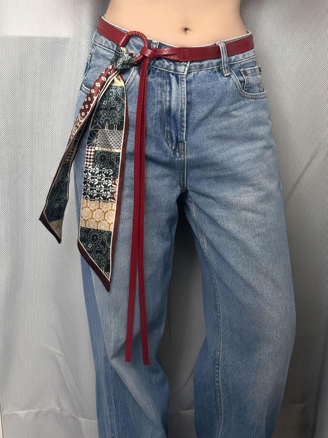 EMMIOL Skinny Long Scarf Belts Women, Y2K Silk Leather Waist Satin Sash Tie for Dress Jeans Pants, Vintage Fashion Accessory - Image 4