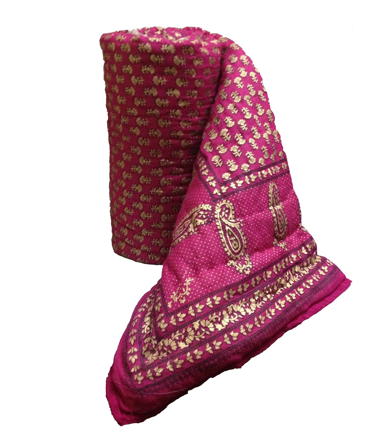 C&G INDIA Organic Pure Cotton Jaipuri Rajai Ac Quilt Rajasthani Traditional Cotton Comforter (Single Bed)