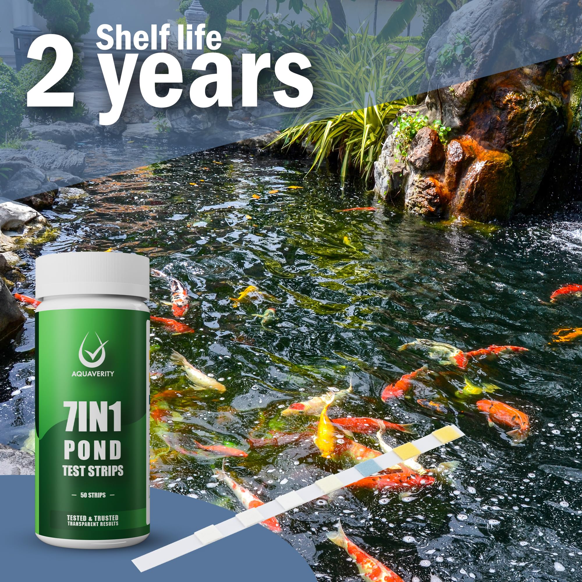 7-in-1 Pond Test Strips – Accurate Pond Water Test Kit for pH, Nitrate, Nitrite, Carbonate, Hardness, Total & Free Chlorine – Easy-to-Use Accessories for All Garden Ponds – 50 Strips - image 7