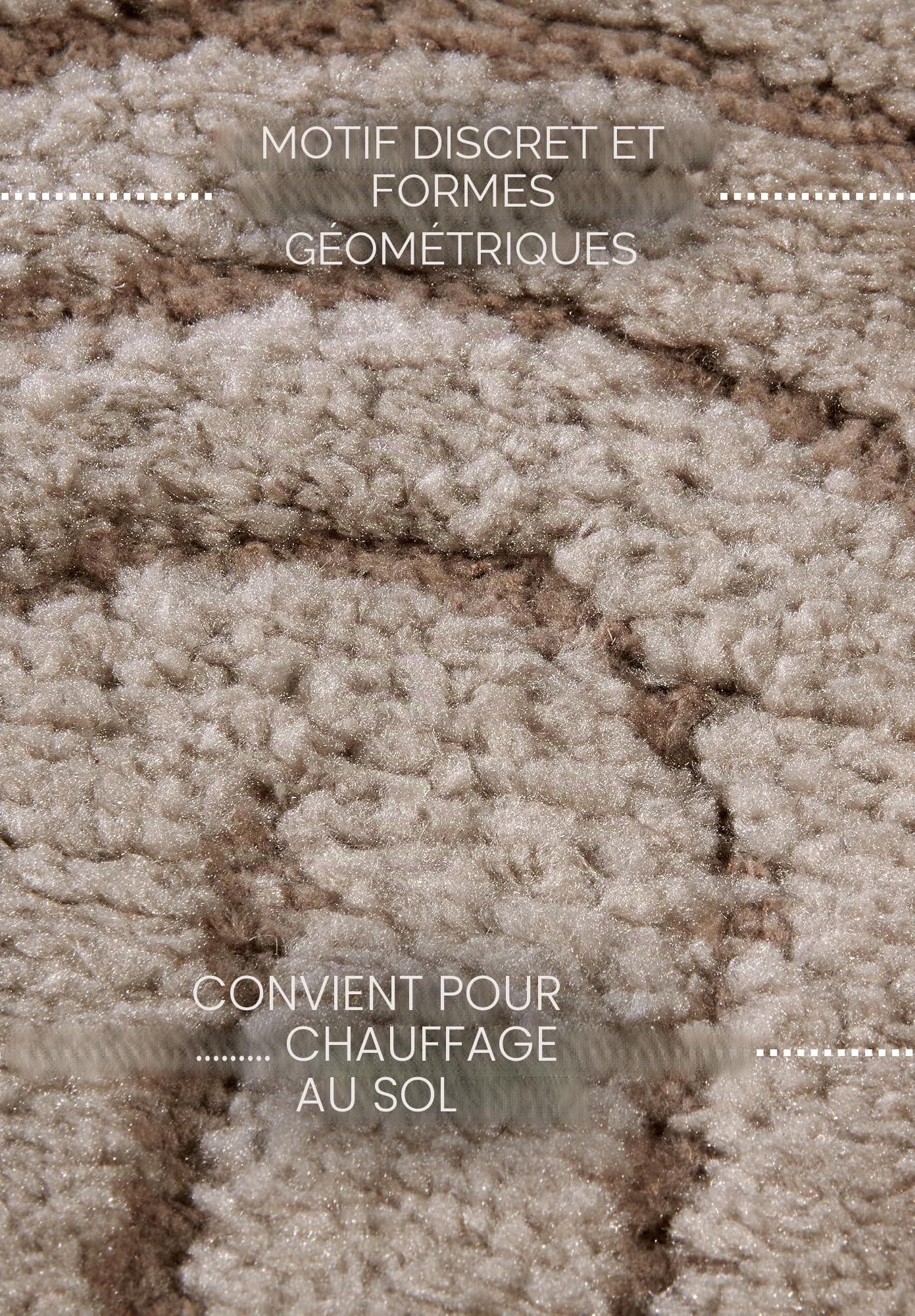 Elle Decoration Panglao Tapis Moderne à Poils Longs – Tapis de Salon Moelleux – Effet très Profond Skandi bohème, Vagues, Arc, pour Salon, Chambre à Coucher, Cuisine, Taupe, 120 x 170 cm