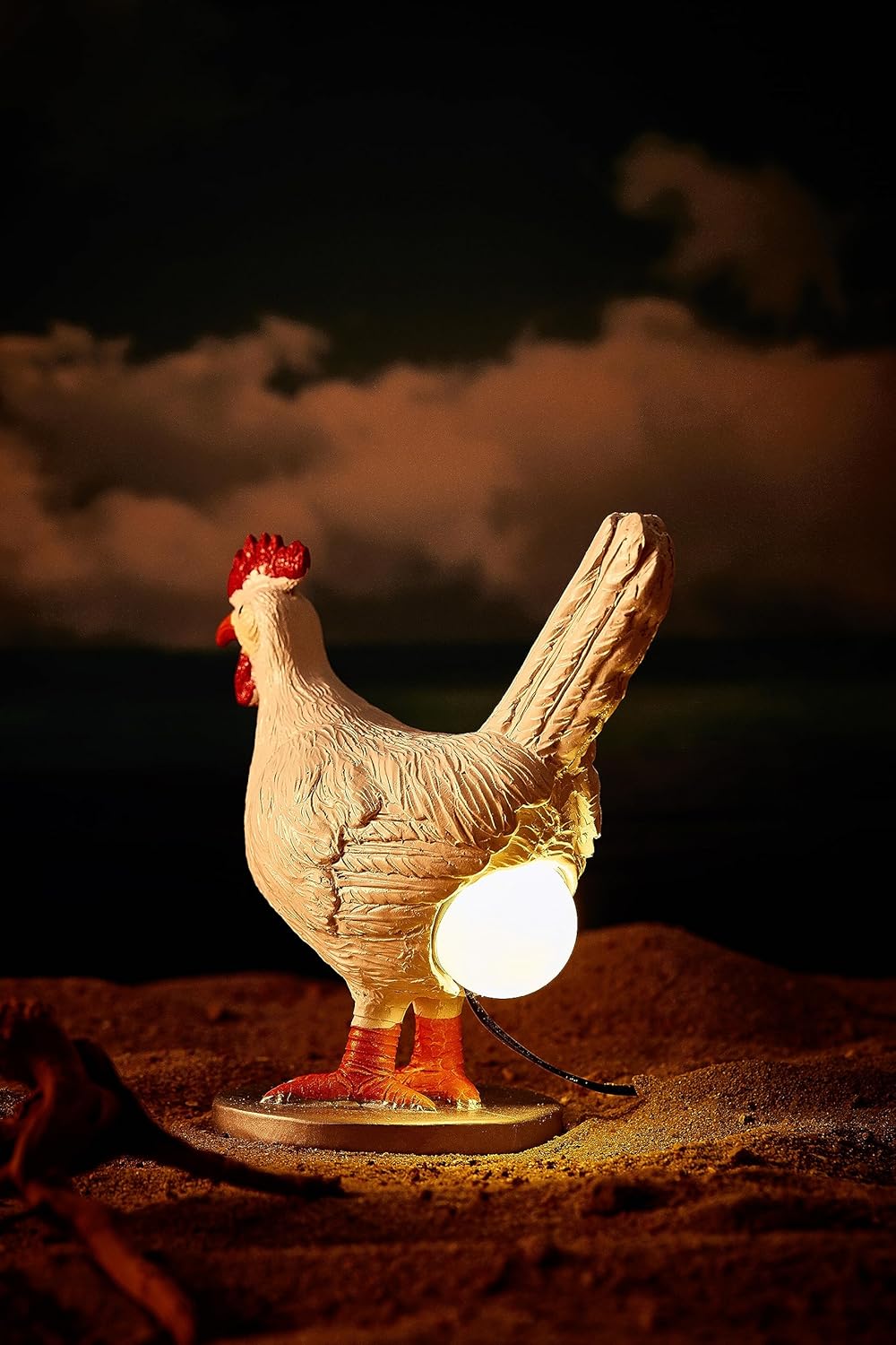 Chicken Egg lamp,3D Chicken lamp,Lifelike LED Egg Lamp, Funny Resin Chicken Egg Night Light with USB, Colorful Box Packing (A)