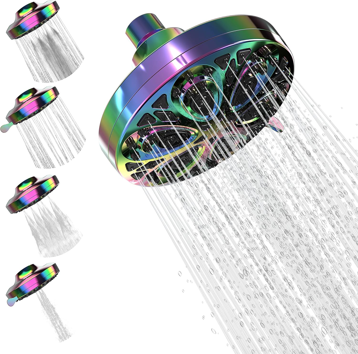 SparkPod Rain Showerhead with 8 Spray Settings High Pressure Shower