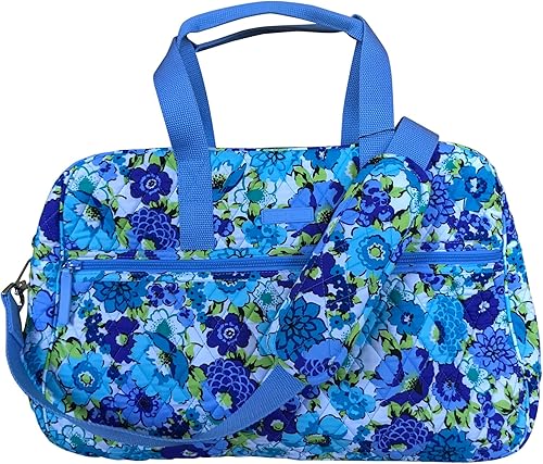 Vera Bradley Bolsa mediana de viajero, Blueberry Blooms, Azul