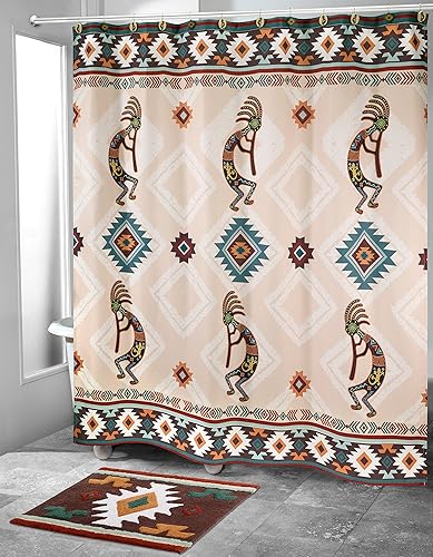 Miniatura 5 de Avanti Linens - Cortina de ducha de tela, artículos esenciales decorativos para el baño (colección Navajo Dance, 72 pulgadas)