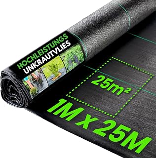 Green Thumbz Unkrautvlies Extra Stark - 1x25 m Unkrautvlies 100g/m2 - Optimales Gartenvlies, Hochbeet Folie, Unkrautfolie, Sandkastenvlies & Bodenschutzvlies zur Unkrautbekämpfung - Wasserdurchlässig