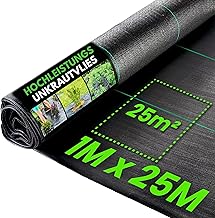 Green Thumbz Weed Control Fabric Extra Strong - 1 x 25 m Weed Control Fabric 100 g/m2 - Optimal Garden Fleece, Raised Bed Film, Weed Film, Sandpit Fleece & Floor Protection Fleece for Weed Control - Water Permeable