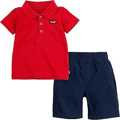 Amazon Com Levi S Conjunto De Polo Y Pantalones Cortos Para Bebe 2 Piezas Conjunto De 2 Piezas De Camiseta Y Pantalones Cortos Clothing