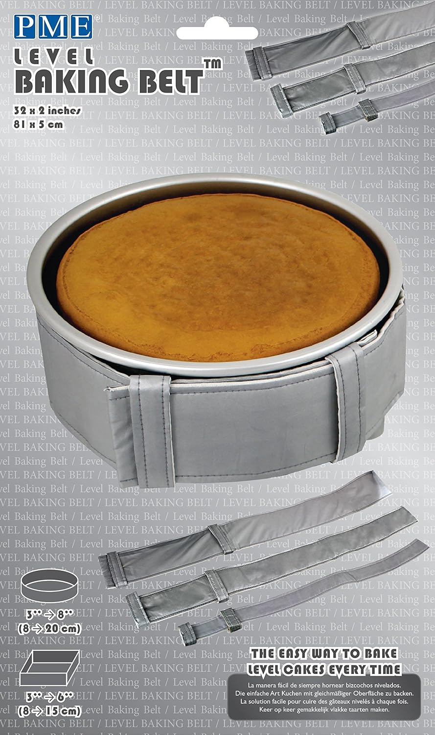 PME LBB224 Level Baking Belt for 4-inch Deep Round and Square Pans, Grey, 56 x 4" - Image 3