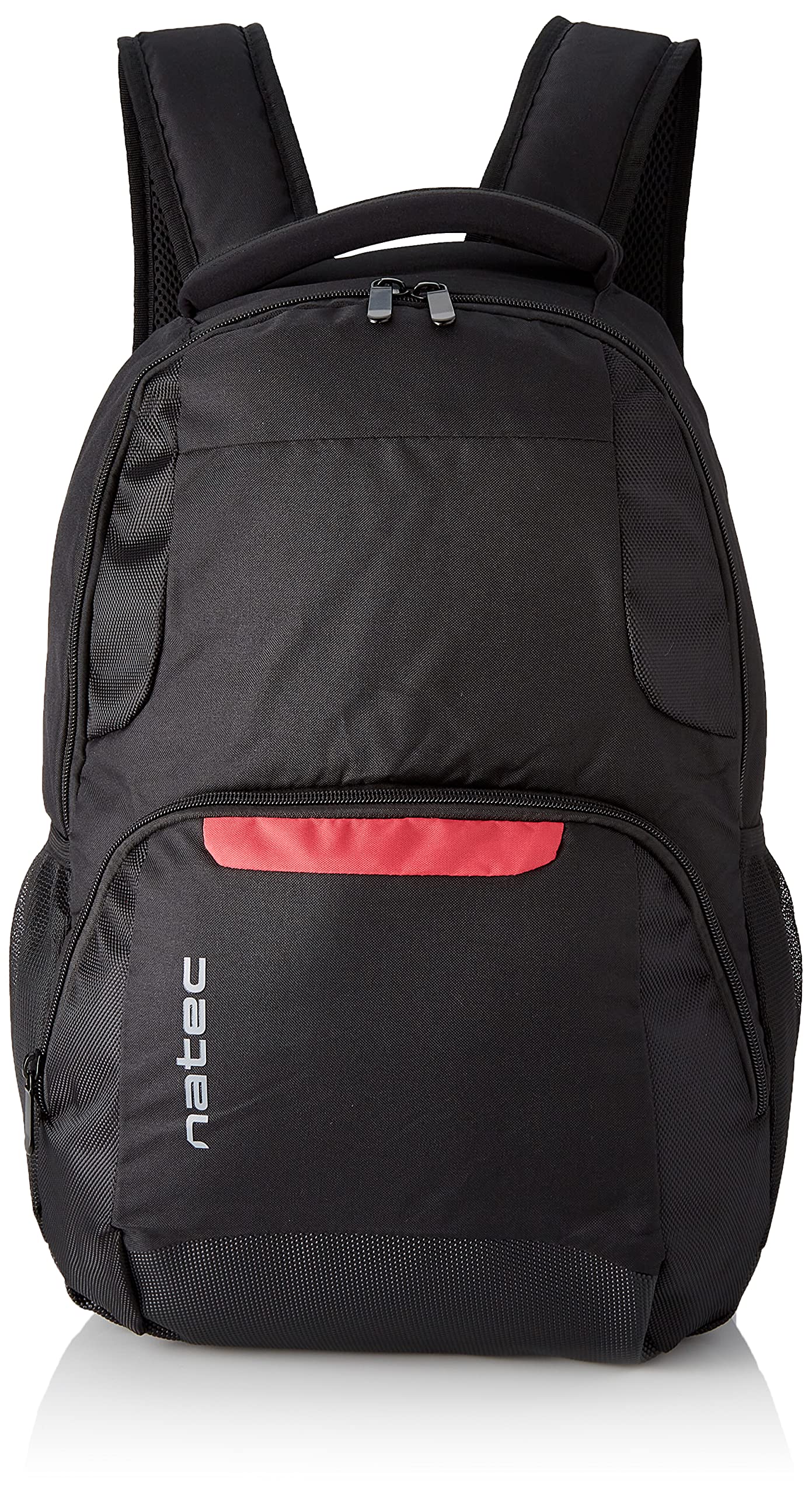 NATEC NTO-1386-Eland Backpack Bag for Laptop up to 15.6 Inches, Unisex Adult, Black, L, Black/White